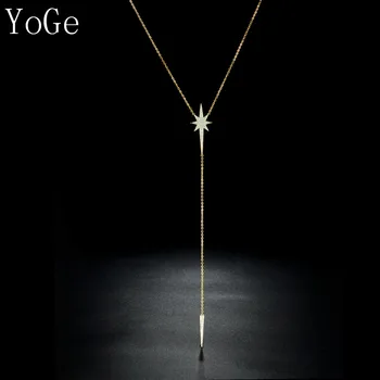 YoGe pareiškimą Vestuvių&Šaliai, Papuošalai Moterims,P0926G Prabanga AAA CZ Hexagram su kūgio formos ilgai pendantnecklace