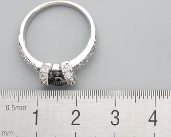 Moterų Juodasis Akmuo 5*5mm, pusbrangių Akmenų, Sidabro Kietas Moterų Žiedas Q1222