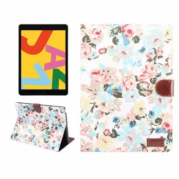 Case For iPad 10.2 2019 Smart Cover odinis audinys audinys gėlių tablečių Stovėti atveju, skirtą 