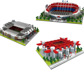 28cm Diamond Camp Nou Old Trafford Futbolo Srityje Modelio Blokai Iššūkis architektūros Vaikai 