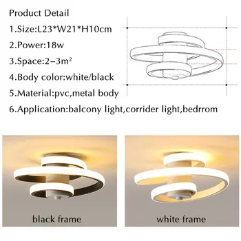 110V, 220V Modernių Lubų Šviesos diodų (Led Blizgesio Black&White Liustra Lubų Lempa Star Lempos Koridoriuje Šviesos Kupė Lempos, Šviestuvai