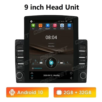 Vertikalus Stilius 2G+32G 9/10.1 10 COLIŲ Android Universal 2Din Automobilių RadioGPS Navigacijos Autoradio Daugiaformačių DVD Grotuvas, WIFI BT