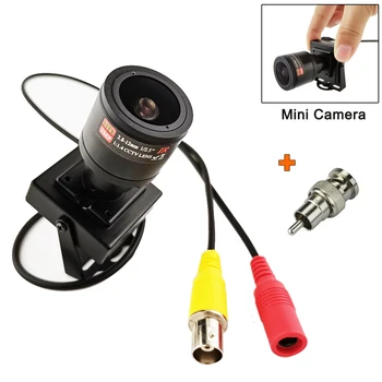 Metalo Mikro 2.8-12mm Varifocal lens Mini Kameros 700tvl Reguliuojamas Objektyvas +RCA Adapteris, Skirtas Saugumo VAIZDO Kamera Automobilio Lenkimas