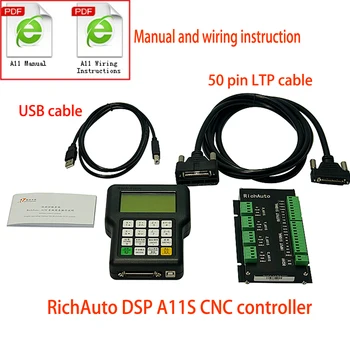CNC Kontrolierius RichAuto DSP A11 A11S 3 Krypties USB Valdiklio Nuotolinio valdymo sistema CNC Maršrutizatorius Mašinos Kontrolės Sistema
