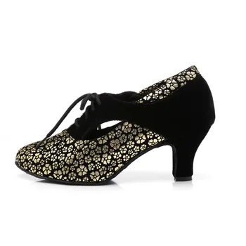 Moterų šokių batai Ponios Batai, Pramoginiai lotynų Šokių Tango Aikštėje Džiazo Valsas Leopard Šalis, Batai, Plius Dydis Mažas Kulnas JuseDanc