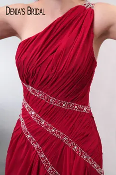 2017 Red-line Vakaro Suknelės su Viena pečių, Iškirptės Zawalcowany Grindų Ilgis Pusę Padalinta Šalis Prom Chalatai