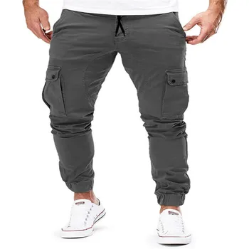 Modis Rudenį Vyrų Krovinių Kelnės Armijos Multi-kišeniniai Kelnės Medvilnės Atsitiktinis Haremas Kietas Poilsiu Liesas Vyrų Krovinių Pants Plus Size