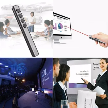 Pristatymas Clicker Wireless Presenter Žymiklį N35 RF 2.4 GHz, PPT Skaidrės Advancer USB Nuotolinio Valdymo Apversti Pen Powerpoint