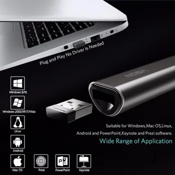 Pristatymas Clicker Wireless Presenter Žymiklį N35 RF 2.4 GHz, PPT Skaidrės Advancer USB Nuotolinio Valdymo Apversti Pen Powerpoint