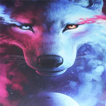 Kai Šviesos Ir Tamsos Meet JoJoesArt Patalynės Komplektas Wolf 3D Antklode Padengti Su Užvalkalai Vilkas Akių Lova Nustatyti 3pcs Meno Patalyne