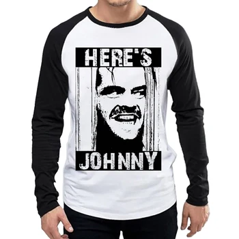 Šviečia Marškinėliai ilgomis Rankovėmis Mens Šviečiantis Logotipas Marškinėliai Topai Tees marškinėlius Mados Balta Visą Rankovės Jack Nicholson Drabužiai