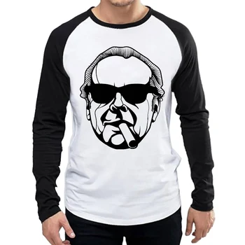 Šviečia Marškinėliai ilgomis Rankovėmis Mens Šviečiantis Logotipas Marškinėliai Topai Tees marškinėlius Mados Balta Visą Rankovės Jack Nicholson Drabužiai