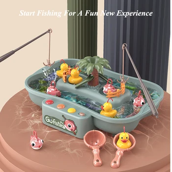 BEKOBABY 20Pcs/Set Vaikų Magnetinio Žvejybos Žaislas Elektros Apyvartą Žvejybos Antis Platforma Vandens Žaisti Žaidimą Tėvų-vaikų Žaislai