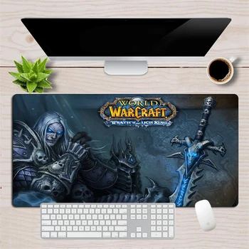 Didelis XL World of Warcraft Žaidimų Pelės Mygtukai 60x30cm Gumos Otaku Fiksavimo Krašto Lich King Pelės Mygtukai Klaviatūra, Kompiuterio Stalas Kilimėlis