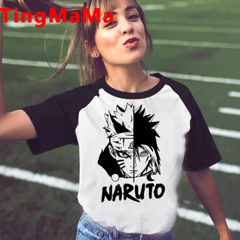 Naujas Naruto Marškinėliai Moterims Kawaii Vasaros Viršūnes Animacinių filmų T-shirt Karšto Japonų Anime Akatsuki Grafinis Tees Harajuku Plius Dydis Moterų