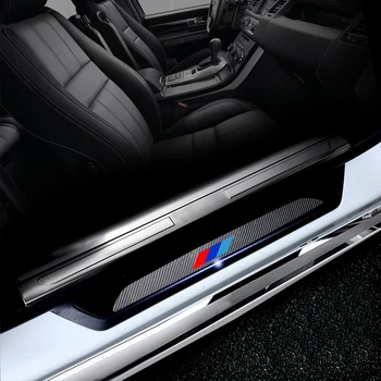 4D M Stiliaus Anglies Pluošto, Automobilių Durų Slenksčio Dangtelio Lipdukas BMW X1 X3 X6 5 1 3 7 Serijos E70 