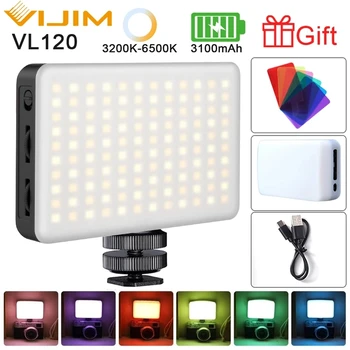 VIJIM VL120 DSLR Kamera, LED Vaizdo Šviesos, Su Šaltu Batų RGB Filtras Vlog Užpildyti Šviesos-Kameros Fotografijos Studijoje Šviesos