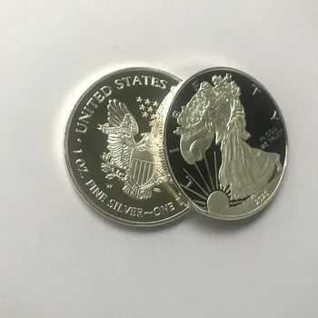5 Vnt nemagnetiniai Laisvės 2020 Ženklelis statula sidabro Padengtą 40 mm Gyvūnų ealge suvenyrų monetų lašas laivybos priimtina monetos