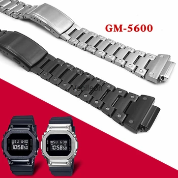 GM-5600 Watchbands ir Bezel 316L Nerūdijančio Plieno Žiūrėti Juosta ir Bezel Metalo Apyrankė ir Padengti Su Įrankiais, Atostogų Dovanų