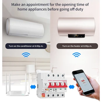 4P WiFi Smart jungtuvo trumpojo jungimo, perkrovos apsauga su Amzon Alexa, google namo Smart Home 