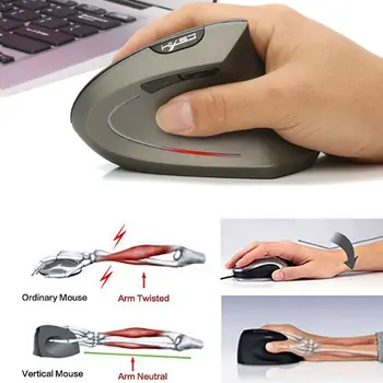 Bevielė Pelė Optinė Ergonomiška 2.4 G 800/1600/2400DPI Šviesos Riešo Gydymo Vertikalus Pelės su Mouse Pad Kit For PC
