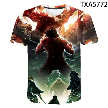 2020 Naujas Vasaros Ataka Titan 3D T Marškinėliai Atsitiktinis Streetwear Berniukas Mergaitė Vaikai Mados Vyrams, Moterims, Vaikams Atspausdintas T-shirt Viršūnes Tee