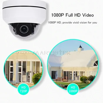 1080P PTZ IP Kamera Lauko Vandeniui namų apsaugos Kamera, Mini Speed Dome Camera IP HD Onvif 4X Zoom Naktinio Matymo IP Camara IR