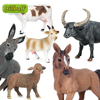 Naujas Modeliavimo Naminių Gyvūnų, Avis, Arklys, Karvė, Višta, PVC Modelio Miniatiūra Ūkio figūrėlių, Švietimo Žaislas Vaikams, Vaikas Dovana