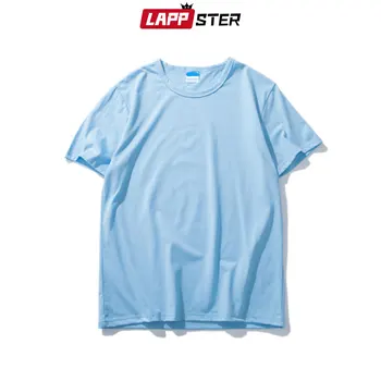 LAPPSTER Vyrų Kietas Harajuku Streetwear T-shirt 2020 metų Vasaros Mens Atsitiktinis Palaidų T Shirts Hip-Hop Tees O-kaklo Medvilnės, Baltos spalvos Marškinėliai