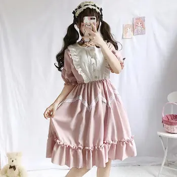 Gothic Lolita Dress Harajuku Vasaros Pynimas Kawaii Cosplay Moteriška Suknelė Japonijos Minkštas Sesuo Stiliaus Cute Girl Streetwear