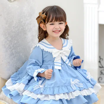Naujametiniai Kostiumai 2020 M. Vaikų Mergaičių ispanijos lolita Princess karinio jūrų Laivyno Stiliaus Suknelės, Apranga Vaikams, Rudenį, Pavasarį Suknelė Už Šalis