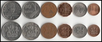 Nigerija 6 Nustatyti monetos Afrikos Originalus moneta, Kolekcines edition nekilnojamojo Retos Progines Atsitiktiniai metų
