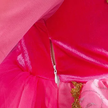 Merginos Miega Grožio Dress Up Kids Pink ir Blue Aurora Kostiumas Su Karūna Perukas Vaikų Gimtadienio vakarėlio Princesė Frocks Drabužiai