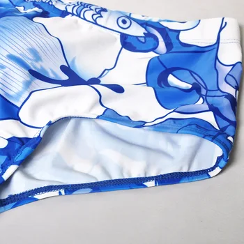 Push Up Pad Vyrų Plaukti Trumpikės 3D spausdinimo Bikini maudymosi Kostiumėliai, Mėlyna Žuvis Vyrų Plaukimo Glaudės Surf Beach Ziajać Seksualus maudymosi kostiumėlį Vyras Šortai