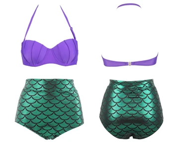2017 Karšto Naujas Moterų Sexy Tvarstis Undinė maudymosi kostiumėlį Aukšto Juosmens Paplūdimio Bikini Push up maudymosi Kostiumėliai