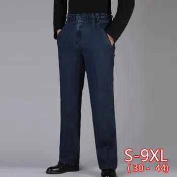 Europos Stiliaus Laisvi Vyrai Jean Kelnės Plius Dydis 5XL Atsitiktinis Mados Vyrų Džinsai Ziajać Džinsinio audinio Kelnės Tiesios Streetwear Vyras Džinsai