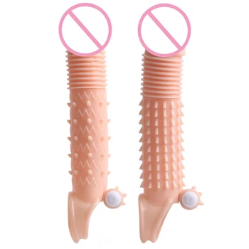 2 Tipų Daugkartinio naudojimo Varpos Rankovė Vibratorius Extender Prezervatyvai Penis Sekso žaisliukai Vyrams Penis Extension Atidėti Ejakuliacija Intymių Prekių