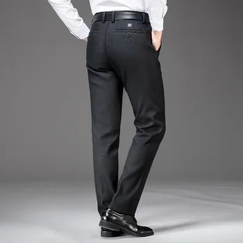 BAO SHAN Storu ir šiltu vilnos tiesiai kojų atsitiktinis kelnės 2020 m. žiemos prekės ženklo drabužių prabangūs aukštos kokybės vyriški tiesūs kojų kelnės