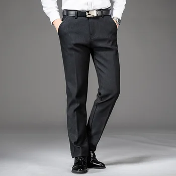 BAO SHAN Storu ir šiltu vilnos tiesiai kojų atsitiktinis kelnės 2020 m. žiemos prekės ženklo drabužių prabangūs aukštos kokybės vyriški tiesūs kojų kelnės