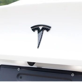 Automobilių Variklio Priekinis Galinis Kamieno Logotipo Lipdukas Vairas Emblema Anglies Pluošto Epoksidinių Lipdukas Interjero Dekoro Tesla Modelis 3
