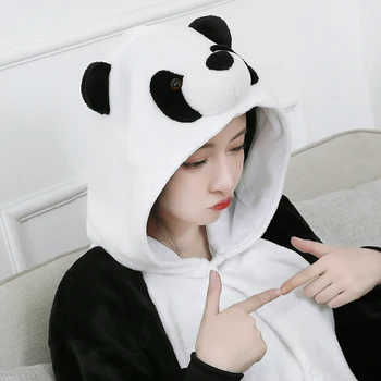 3D Panda Onesie Suaugusiems Kigurumi Pižama Vyrams, Moterims Gyvūnų vientisas Kostiumas Pijama Sleepwear Helovyno Cosplay Kostiumų Bodysuit