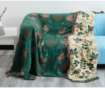 Junwell Medvilnės Muslino Sofa Cover Vasaros Antklodė Gazas Lova Prašmatnus Kutas Daugiafunkcį Kelionės Kvėpuojantis Mesti Antklodę