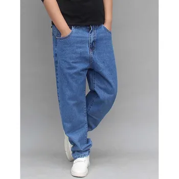 Madinga Haremas Džinsai Vyrams, Atsitiktinis Džinsinio Audinio Kelnės Medvilnė Hip-Hop Street Stiliaus Kelnės, Džinsai Korėjos Mados Prarasti Baggy Jeans Drabužiai