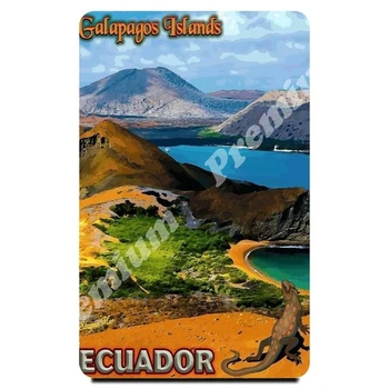 Ekvadoras suvenyrų magnetas derliaus turizmo plakatas