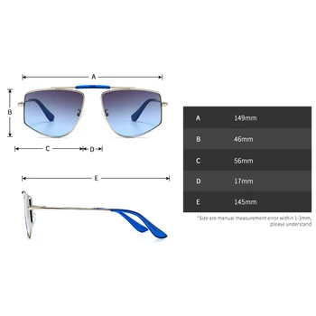 Peekaboo aukso metalo akiniai nuo saulės vyrams gradientas objektyvas 2021 m. vasaros vyrų kvadratinių saulės akiniai moterims, rudos, mėlynos uv400