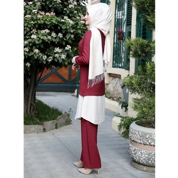 Dviejų Dalių Rinkiniai Moterims Turkijos Musulmonų Abaja Kratinys Suknelės Ilgomis Rankovėmis Ramadanas Maroko Kaftan Islamo Drabužiai Suknelė Rinkiniai