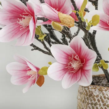 6pcs/daug 53cm modeliavimas magnolija filialas netikrą gėlės, namų dekoravimas, vestuvių dekoravimas ekranas magnolija šilko gėlės