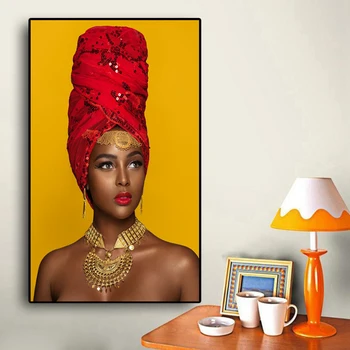 Drobė, Tapyba Modulinės Plakatas Namų Puošybai Afrikos Juoda Moteris Nuotraukos Sienos Meno Kūrinius Hd Spausdinti Šiaurės Stiliaus Kambarį