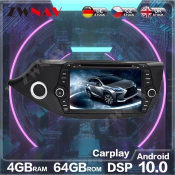 Android 10.0 Automobilių DVD Multimedijos grotuvo Kia Ceed 2013 GPS Glonass Navigacijos Radijo Garso Stereo galvos vienetas nemokamai žemėlapyje