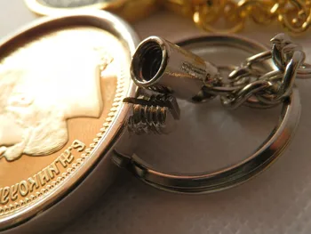 Monetos Kablys/ monetos žiedas raktams /keychain tiesioginis pritaikymas 45mm monetos su plastiko dėžutė 1.77 į